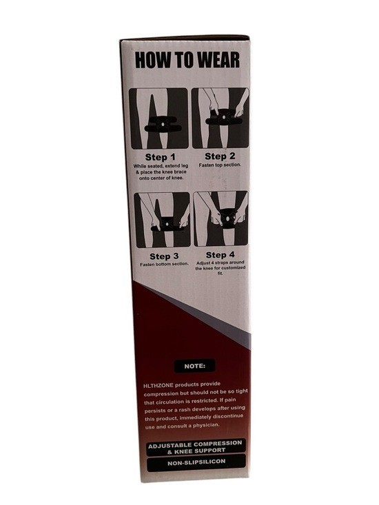 Hlthzone Adjustable Knee Brace w/ Side Stabilizers Black One Size
