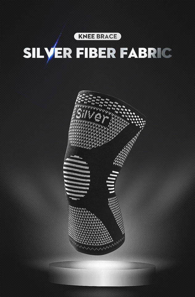 2x Knee Sleeves Copper Compression Brace Support Sport Joint Injury Pain
