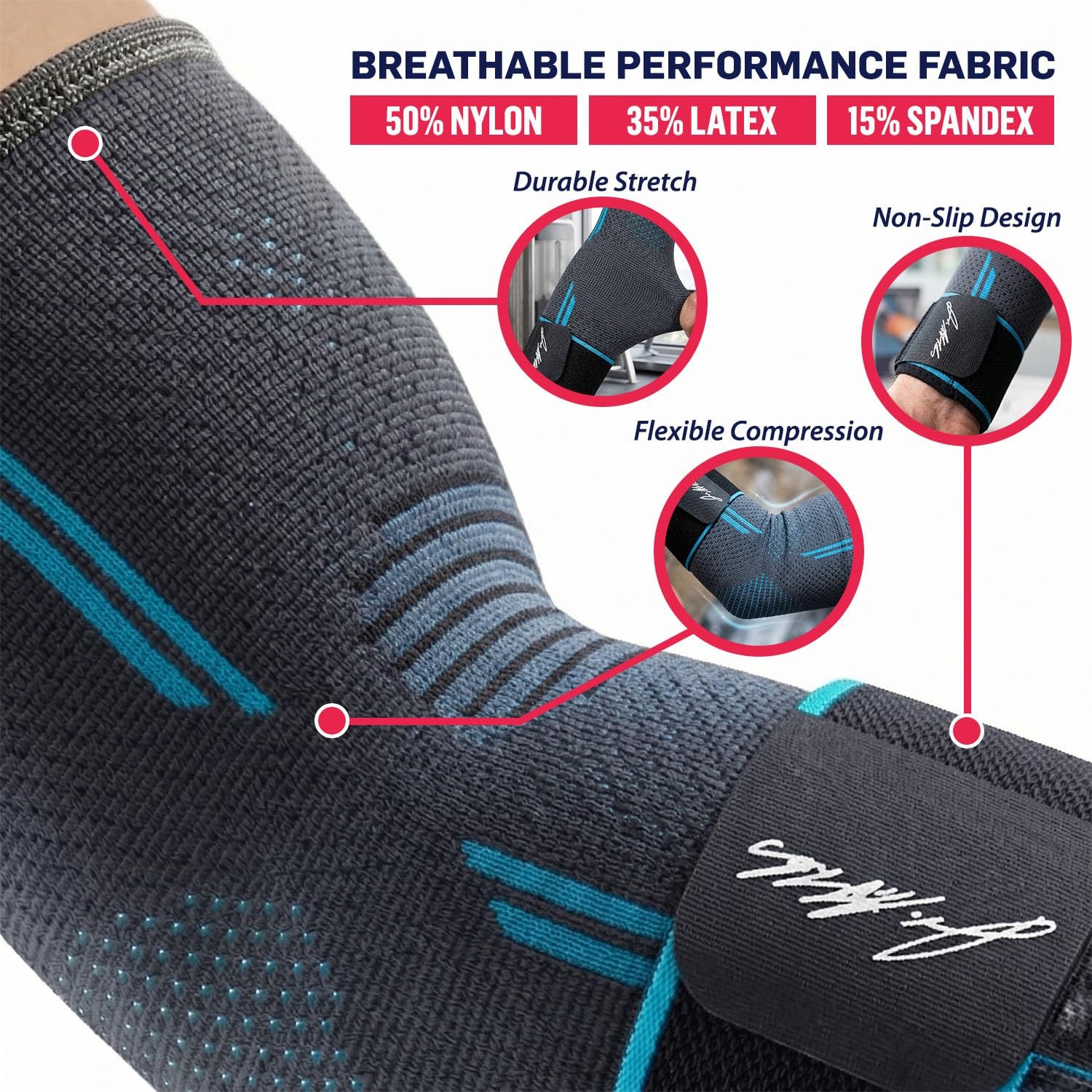 Elbow Compression Sleeve with Adjustable Strap – Breathable Arm Brace for Ten…