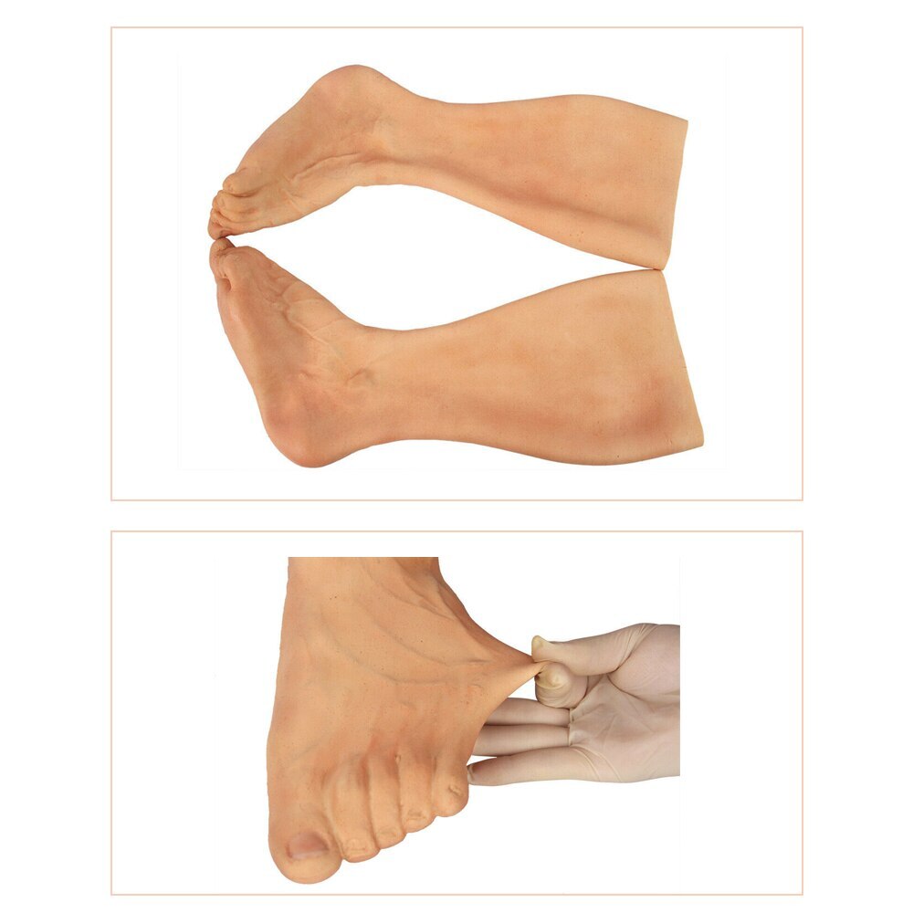 Skin Artificial Silicone Prosthesis Foot Sleeve Leg Cover Scars Highly Simulated