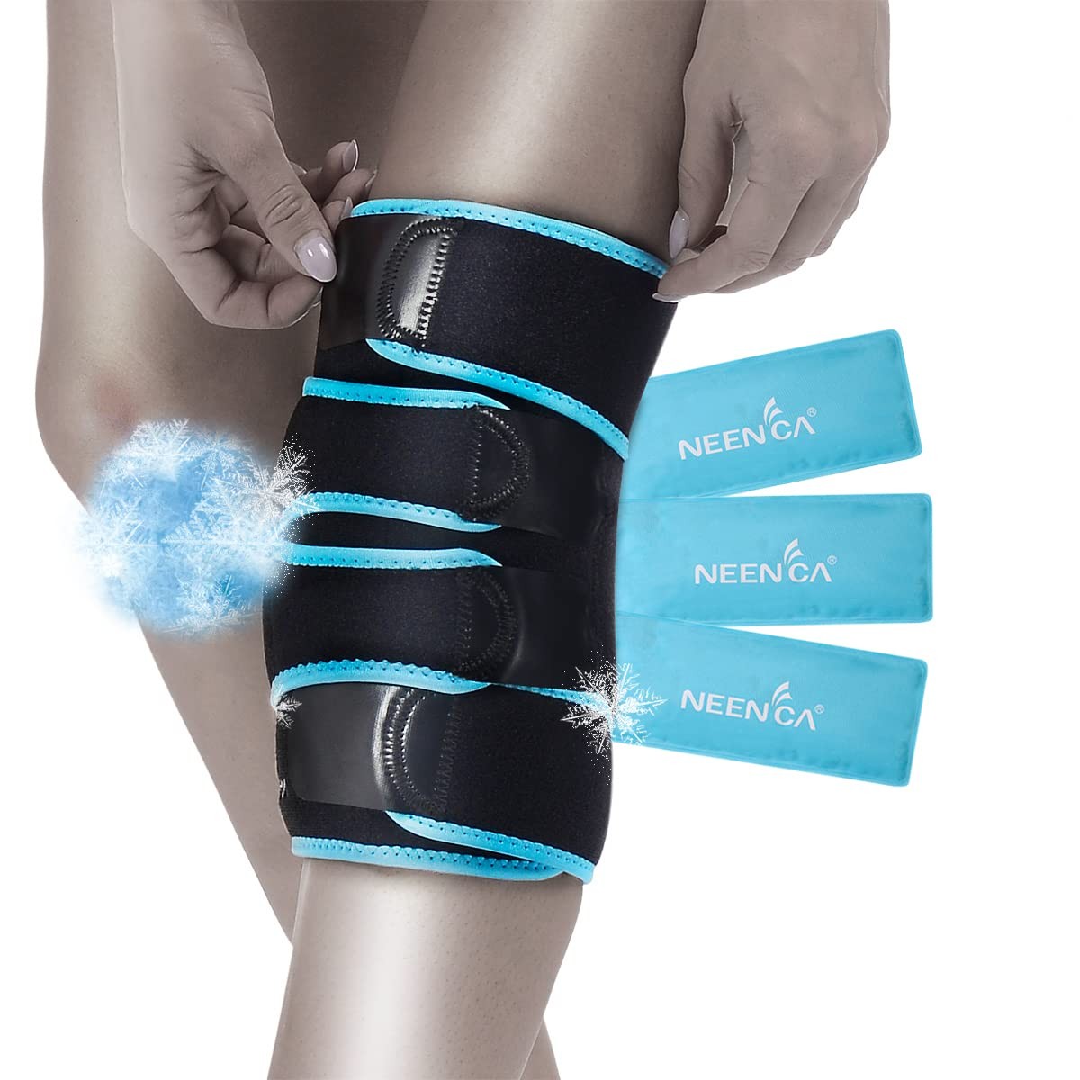 NEENCA Knee Brace with Ice Pack Wrap, Medical Wrap One Size Fits All