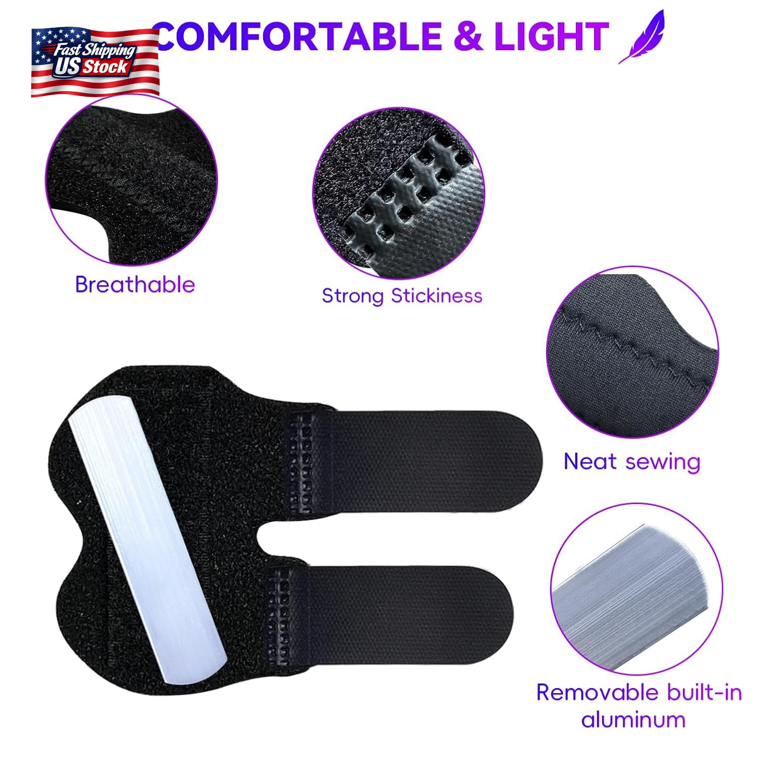 2 PCS Small Finger Splint, Adjustable Trigger Finger Splint, Straightener for Br