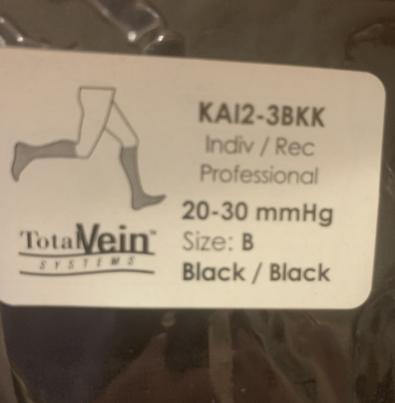 Boost Athletic Compression Socks for Men & Women (20-30mmHg) Black/Black Size B
