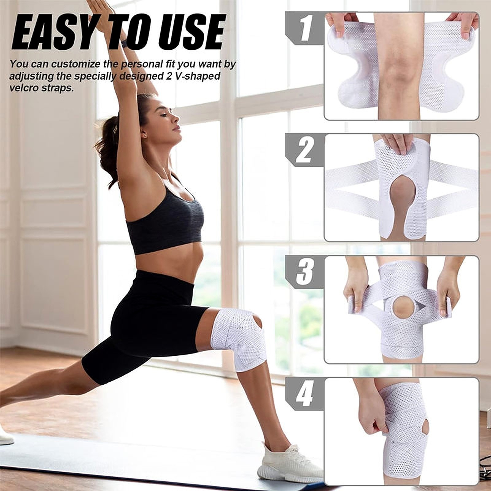 Adjustable Knee Brace Meniscus Tear Support Patella Stabilizer Joint Pain Relief