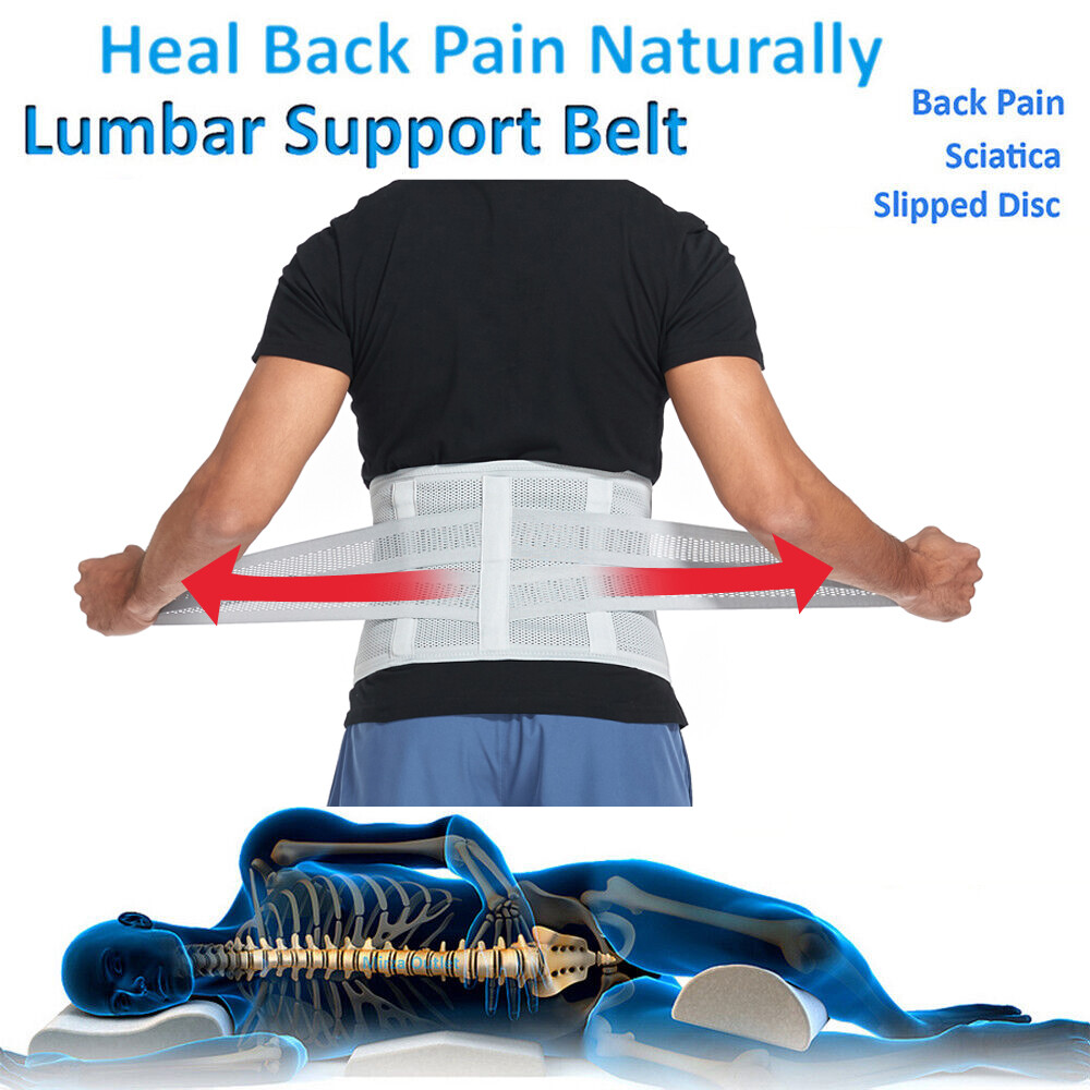 Lower Back Support Brace Lumbar Waist Belt Back Pain Relief Sciatica Men Women