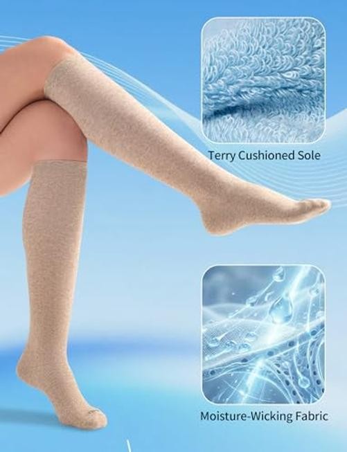 Light Compression Cotton Socks 8-15 mmHg for Medium-Large 3 Pairs – Polka Dots