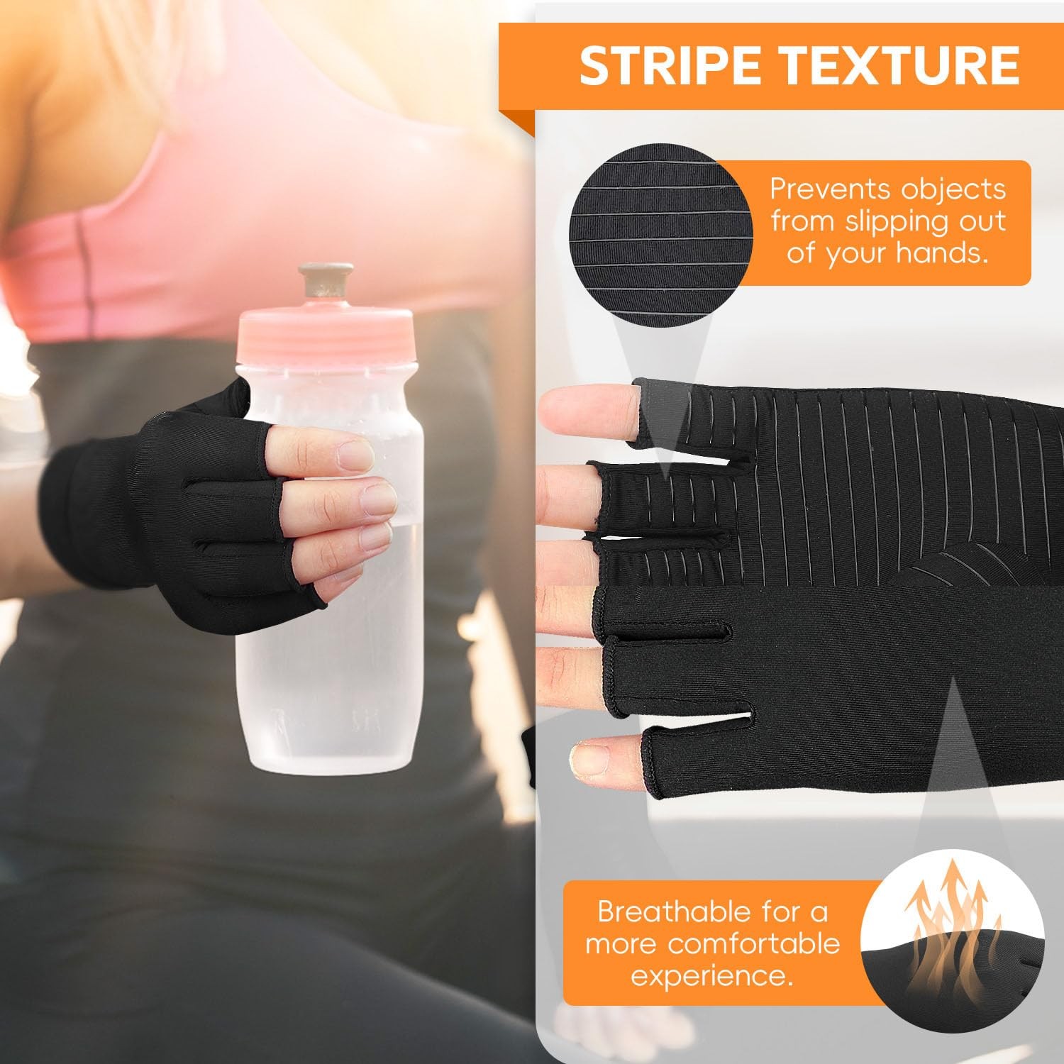 Full Finger Copper Arthritis Compression Gloves Touch Screen Copper Gloves