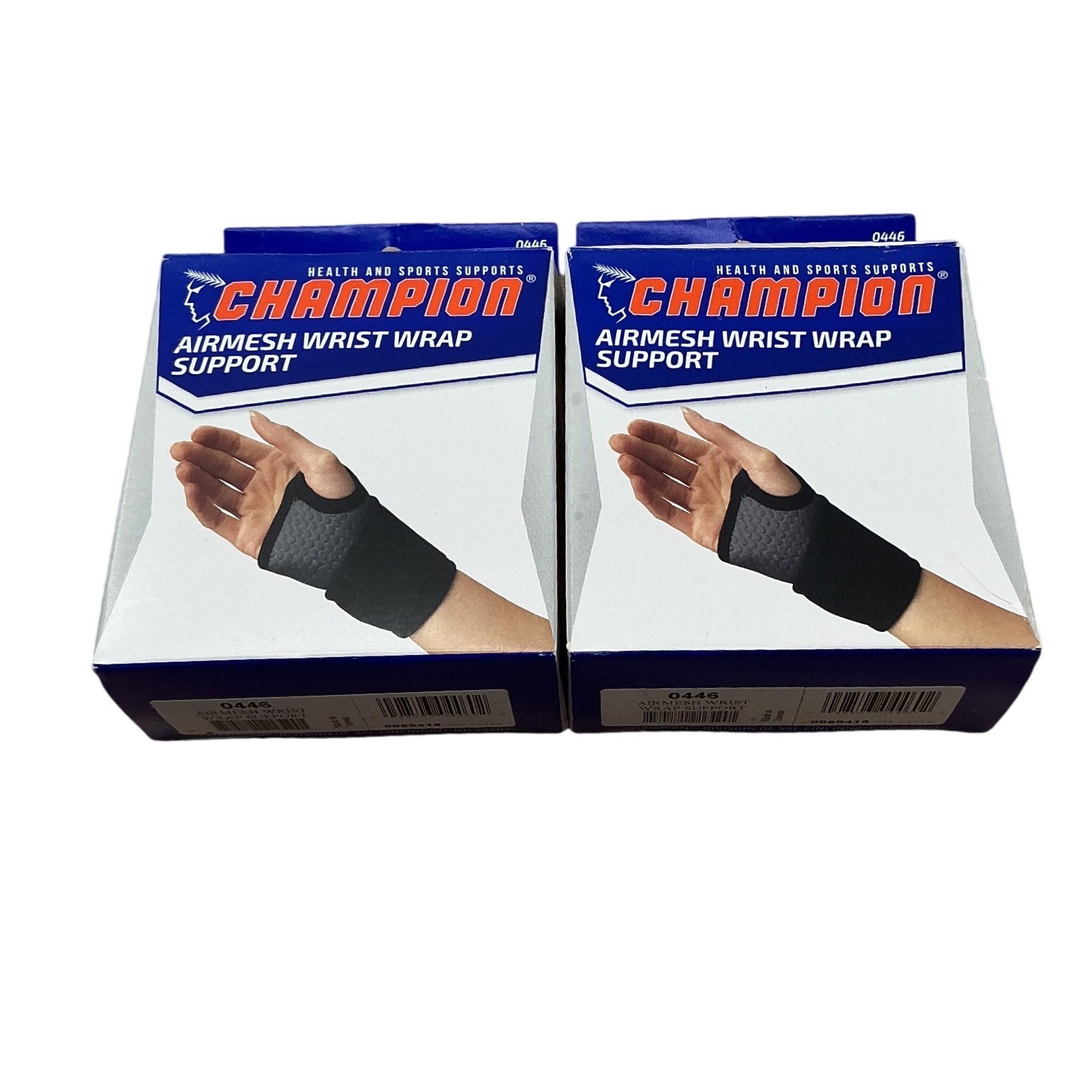 Champion Airmesh Wrist Wrap Support 0446 Black Gray Reversible 2 Pack New