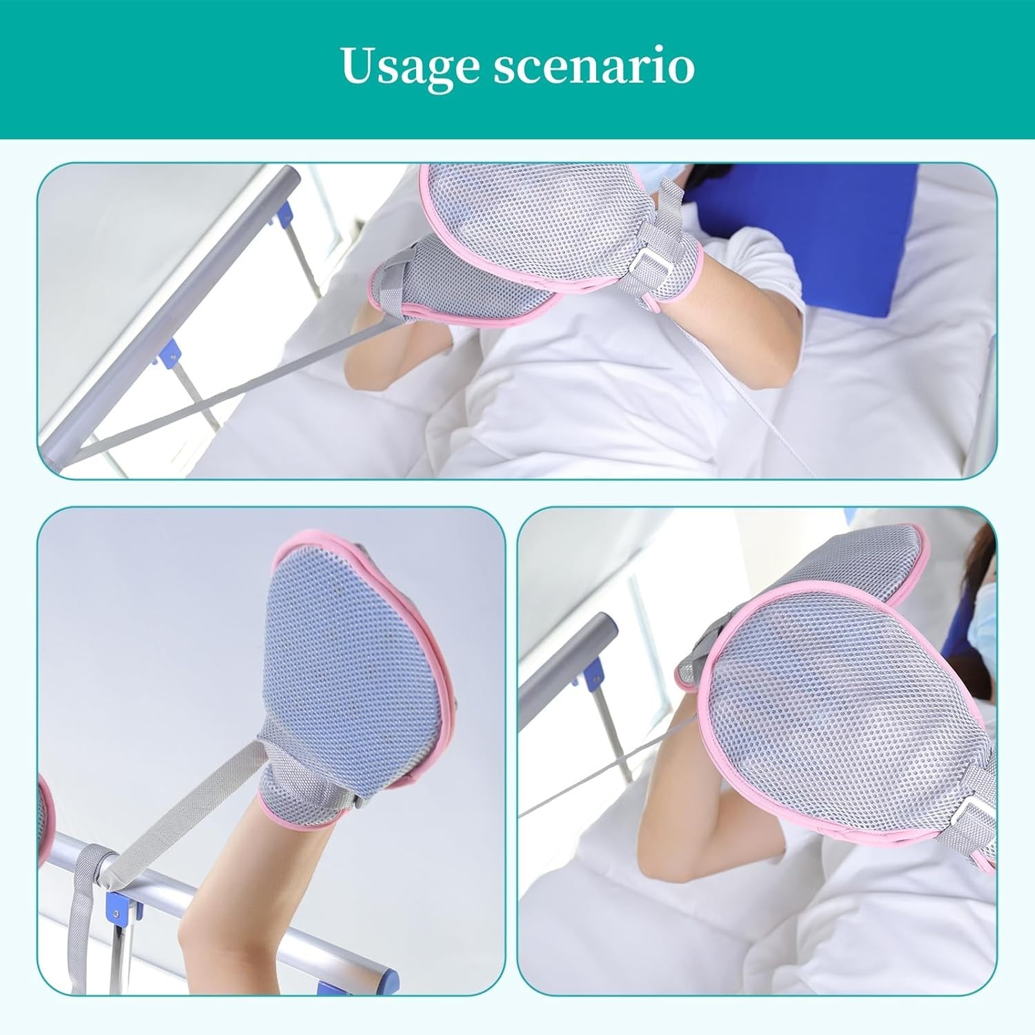 2-piece Adult medical restraint gloves – anti-grabbing gloves with grip plates