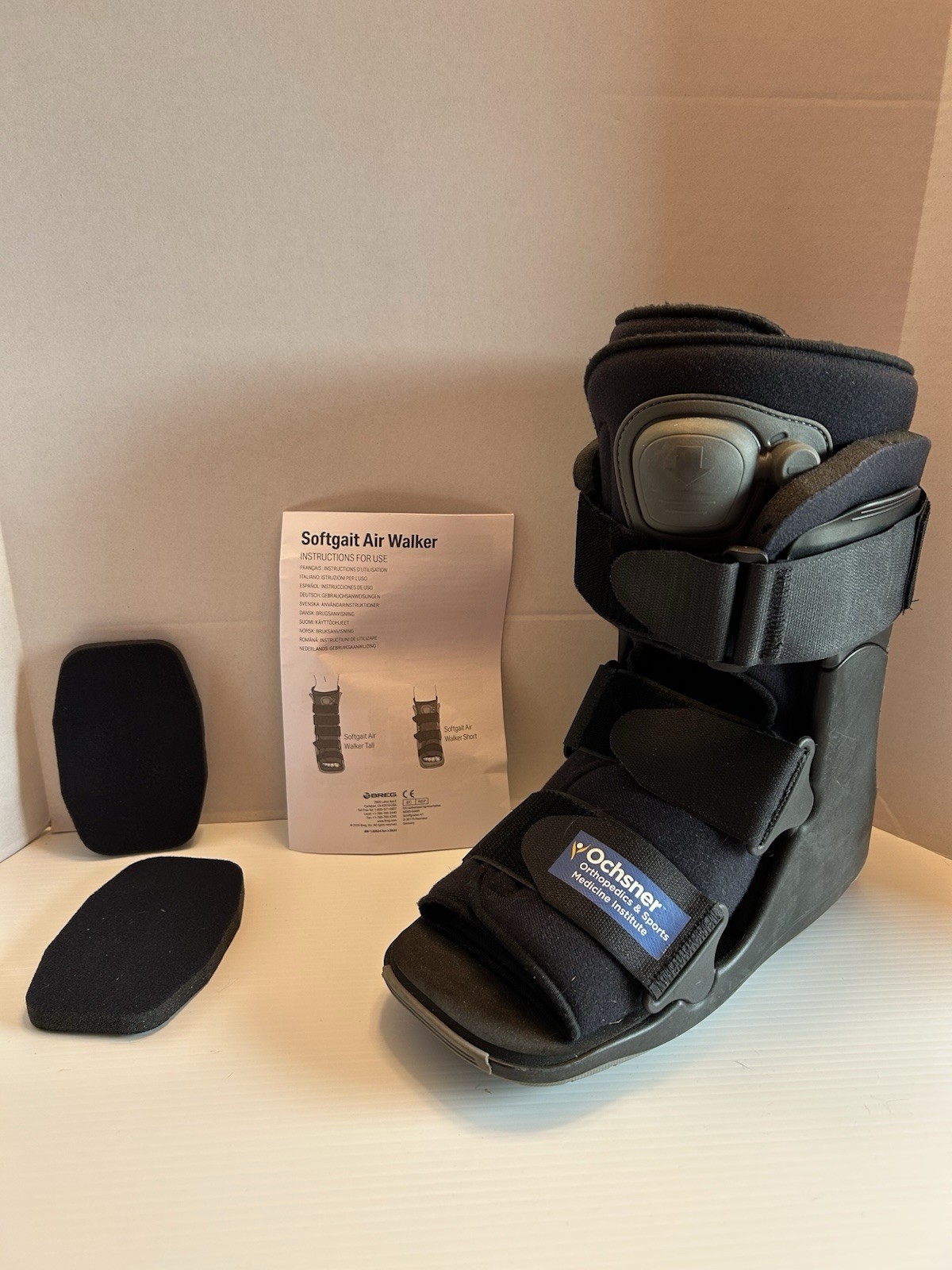 SOFTGAIT AIR WALKER SHORT BOOT MEDIUM AND EVENUP SHOE LIFT MEDIUM
