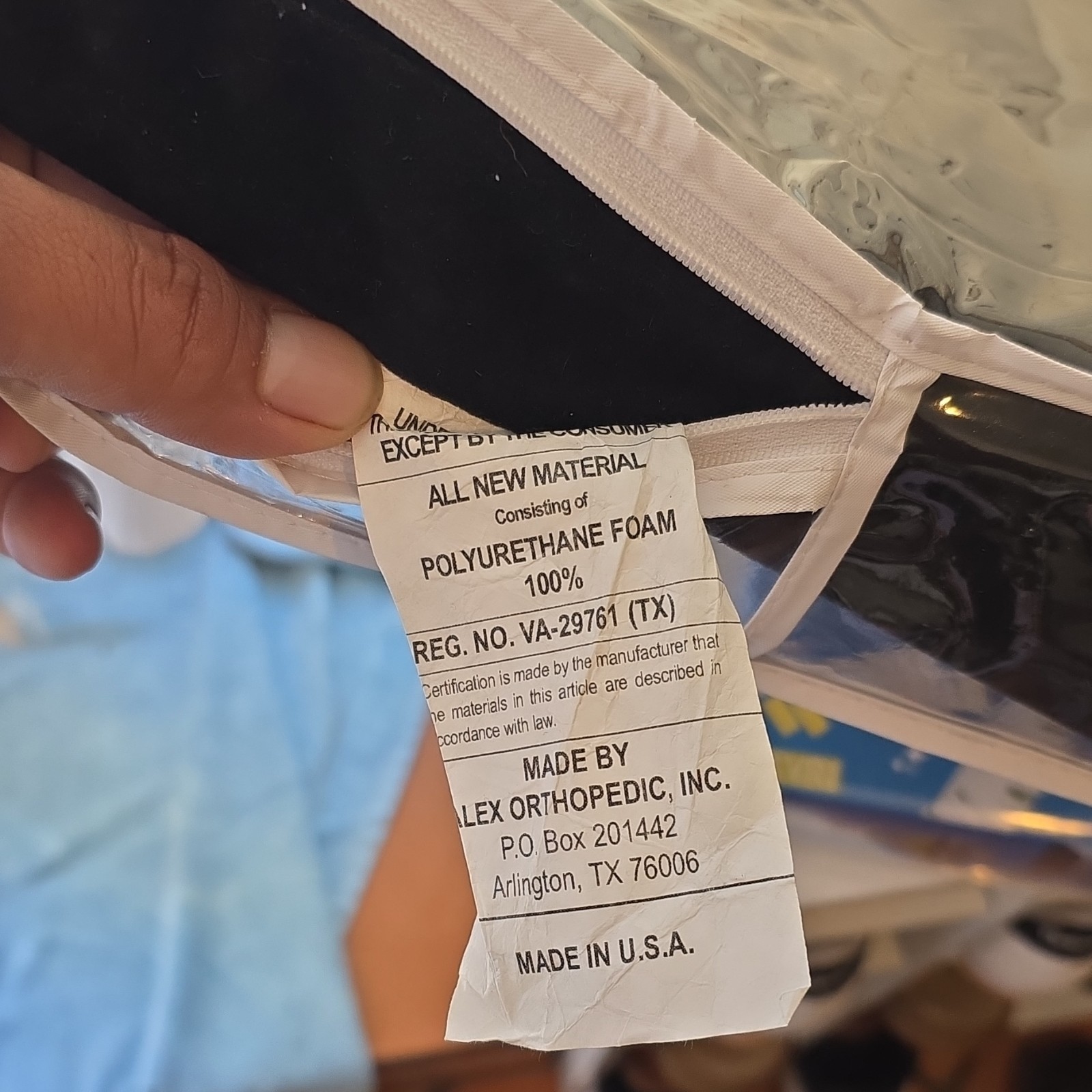 Alex Orthopedic, Inc. Polyurethane Foam Black Brace Support VA-29761 Orthopedic