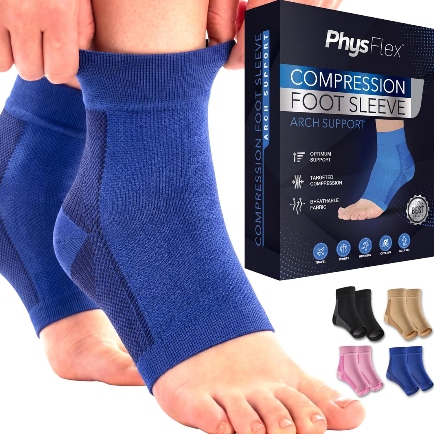 Ankle Brace Support – Ankle Compression Sleeve – Foot Brace for Women & Men – Te