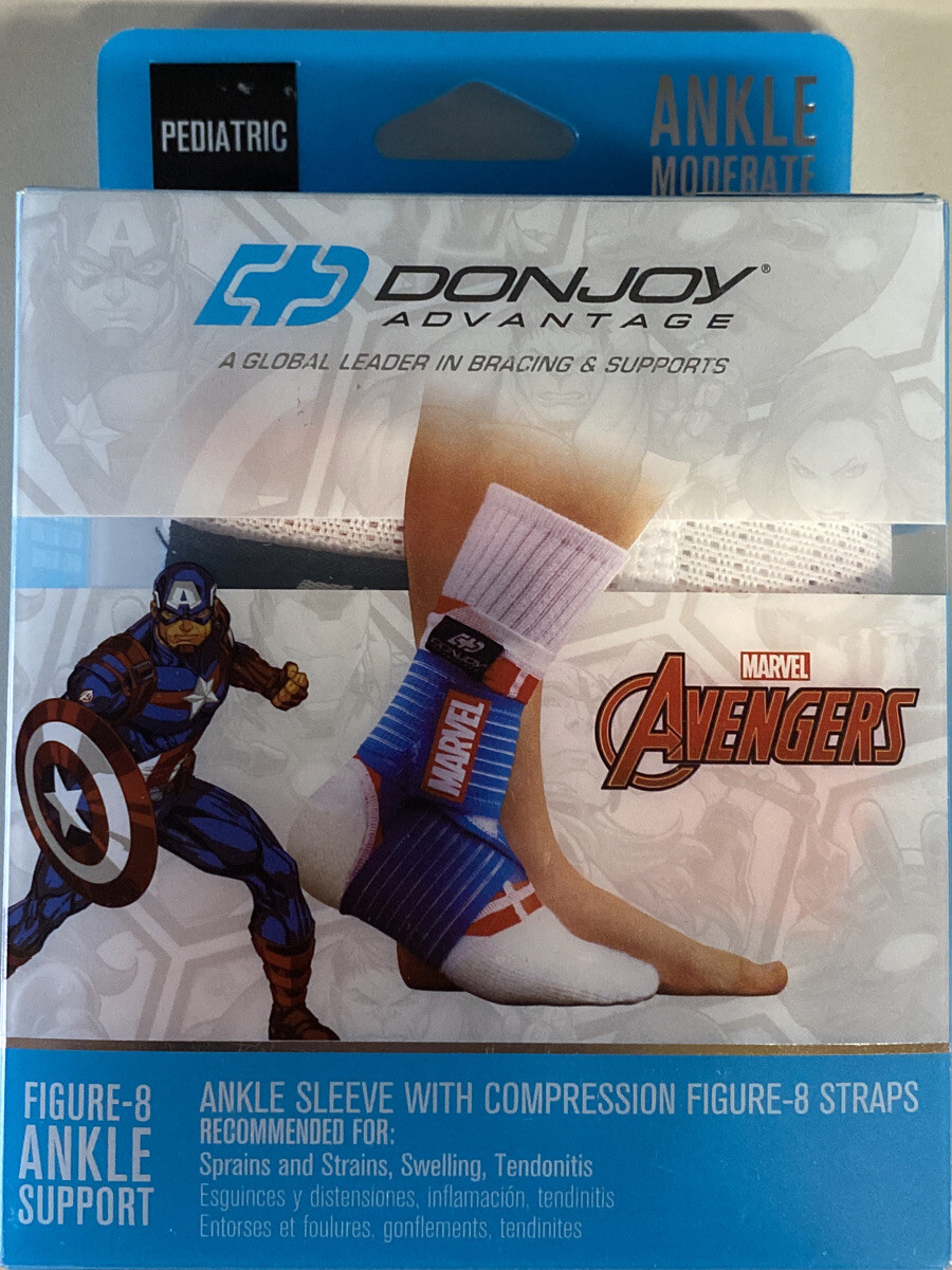 2-DONJOY ADVANTAGE MODERATE FIGURE 8 ANKLE SUPPORT – PEDIATRIC – CAPT. AMERICA