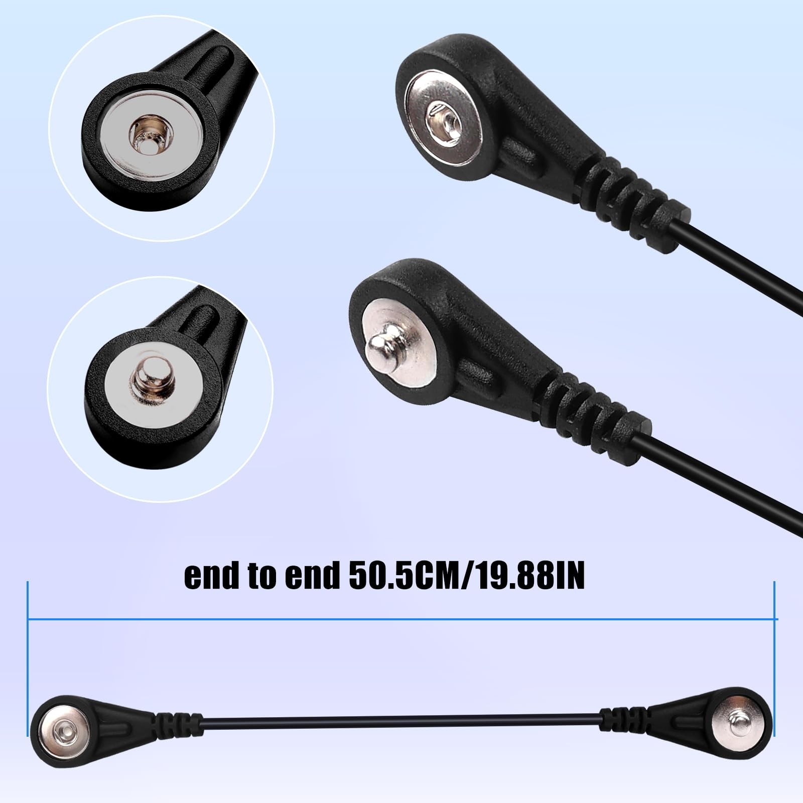 4PCS 3.5mm Lead Wires, Snap Connector Cables for EMS/TENS Compatible Units, S…