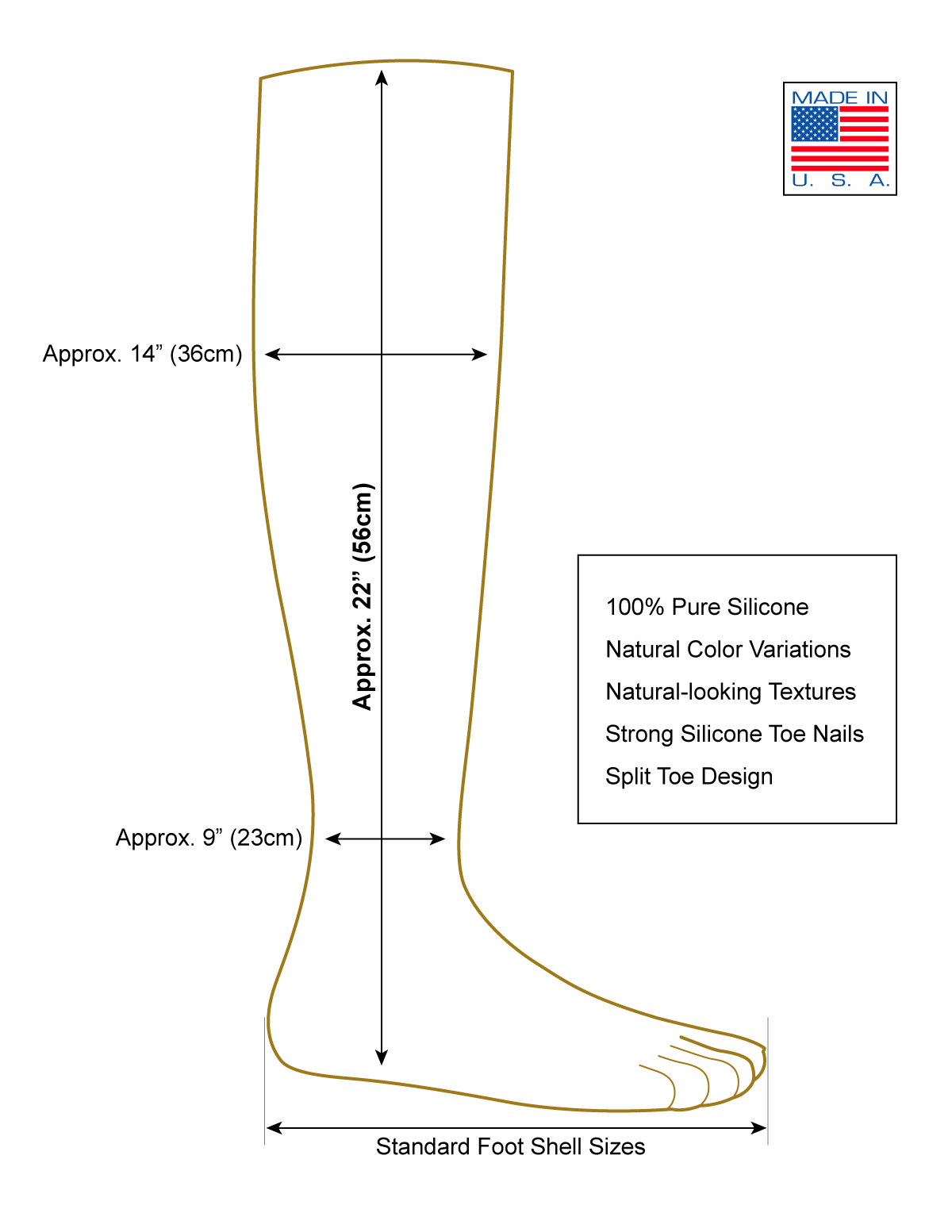 NEW IMPROVED 100% Silicone Prosthetic Leg Skin Cover – BK Below Knee Amputees