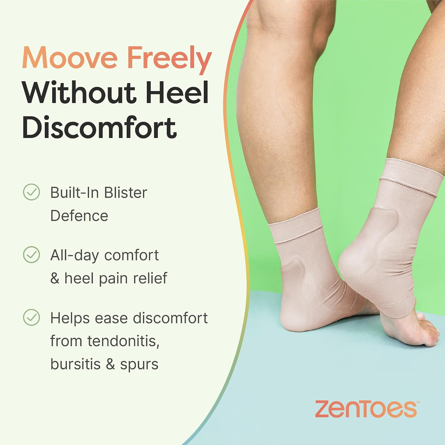 Achilles Tendon Support Sleeve, Padded Compression Sock, 1 Pair | Gel Pad Cushio
