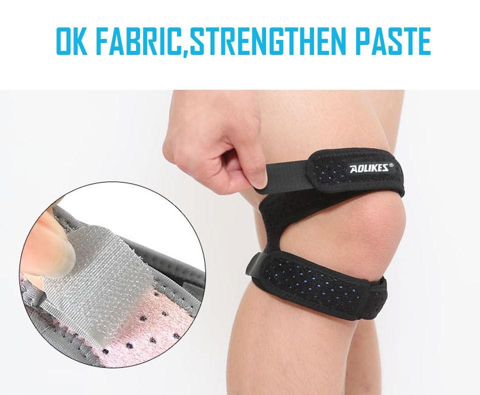 Aolikes 1pcs Adjustable Patella Knee Strap with Double Compression Pads Knee Sup