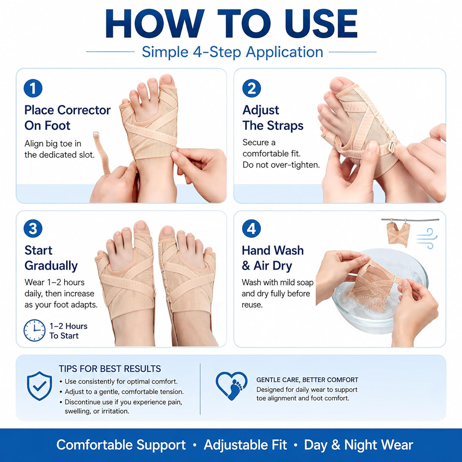 Adjustable Bunion Corrector Sleeve, Bunion Support for Men & Women, Breathable H