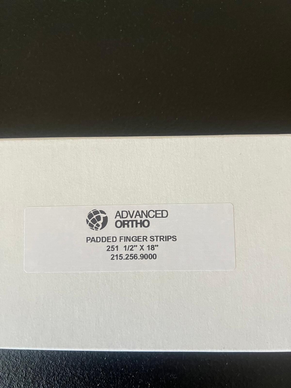 Advanced ortho Padded Finger Strips ref 251. 1/2 x 18″. box of 12