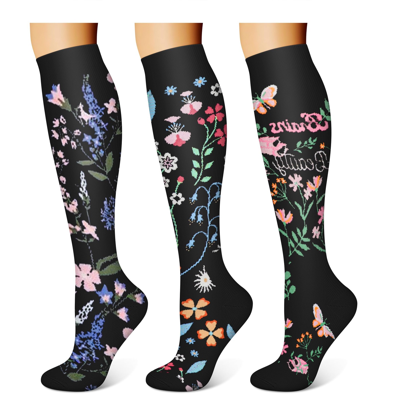 3 Pairs Compression Socks for Women & Men 15-20 mmHg,Best Support for Nurses …