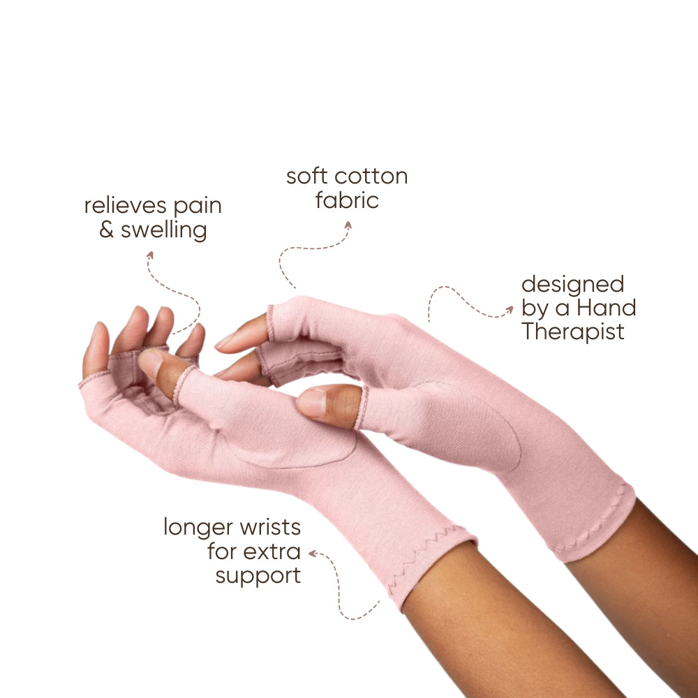 Tickled Pink Compression Gloves Relief From Arthritis: Comfy Cotton