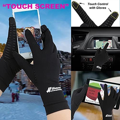 2 Pairs Copper Compression Gloves for Arthritis Pain Relief & Support – Medium