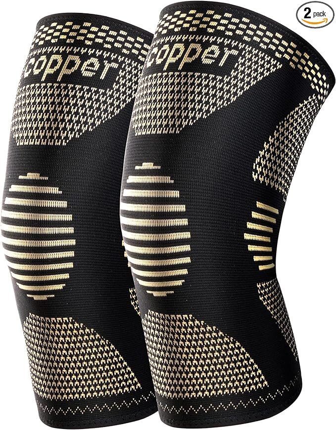 1/2Pc Copper Knee Braces Compression Sleeves Support for Arthritis Men & Women++