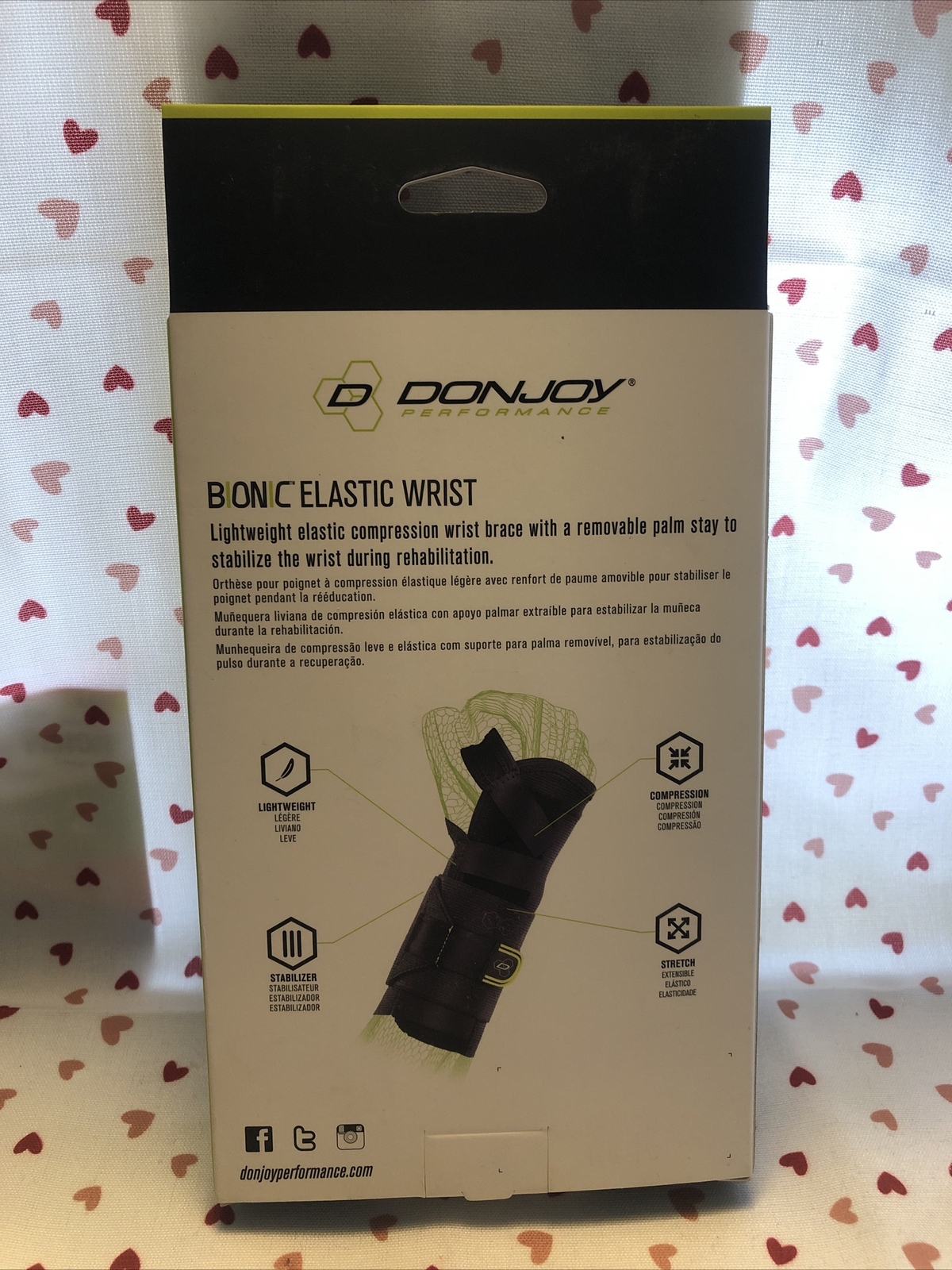 DonJoy Bionic Elastic Compression Wrist Brace Support – RIGHT Hand MED / LARGE