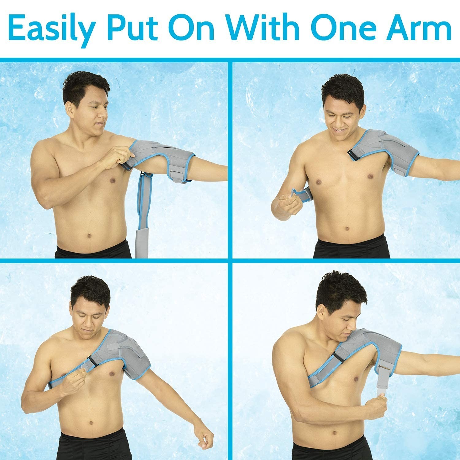 Shoulder Ice Pack Brace – Reusable Cold Gel Wrap & Hot Therapy – Compression Sup