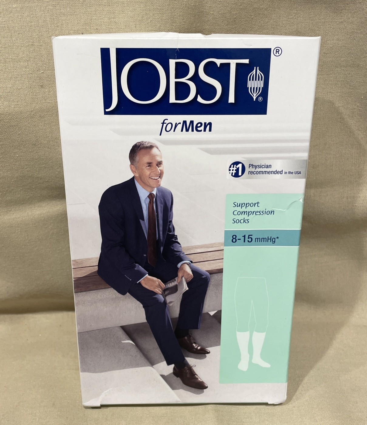 Jobst For Men Compression Knee Socks 8-15 mmHg Therapeutic Supports Casual Ribbe