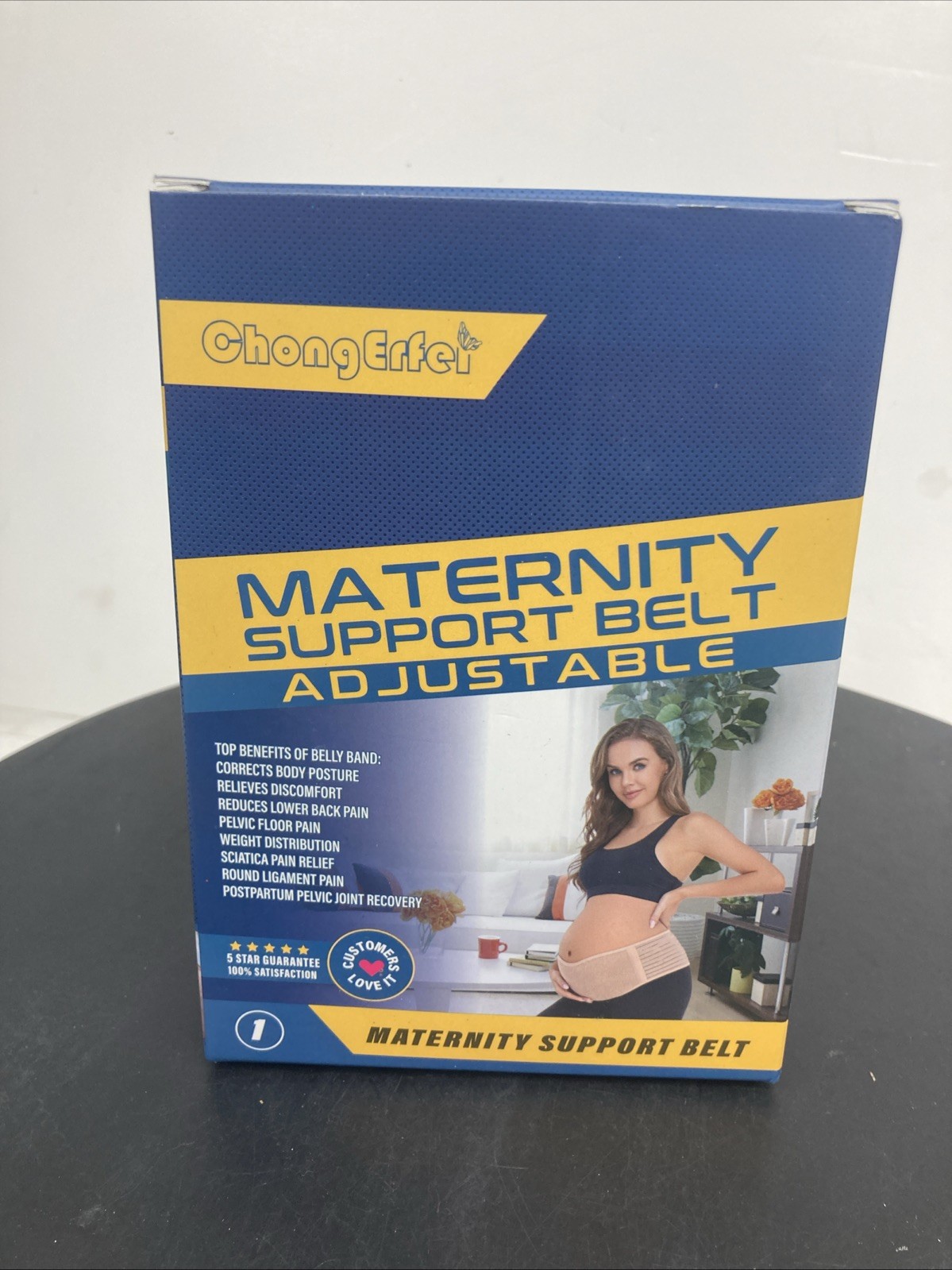 ChongErfei Maternity Pregnancy Support Belt- Adjustable One size L XL z- BLACK 1