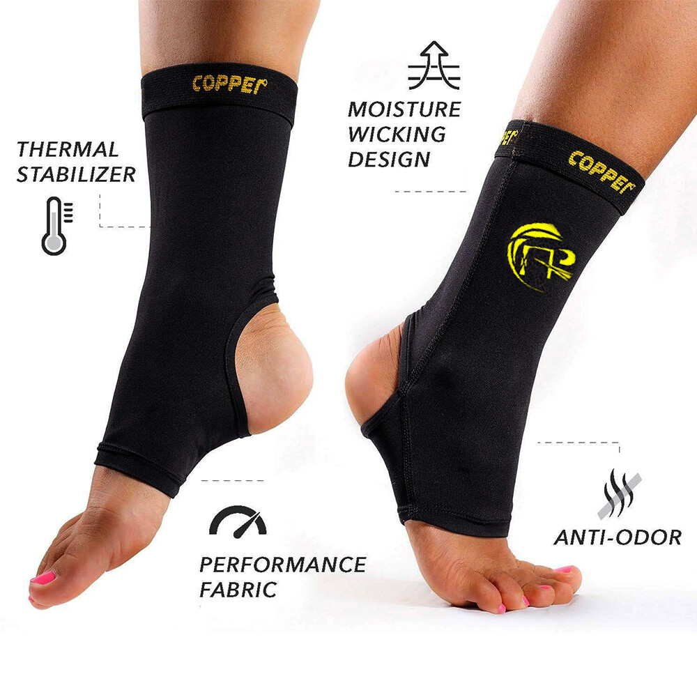 Copper Ankle Support Gym Compression Foot Sleeves Plantar Fascitis Socks Wrap DS