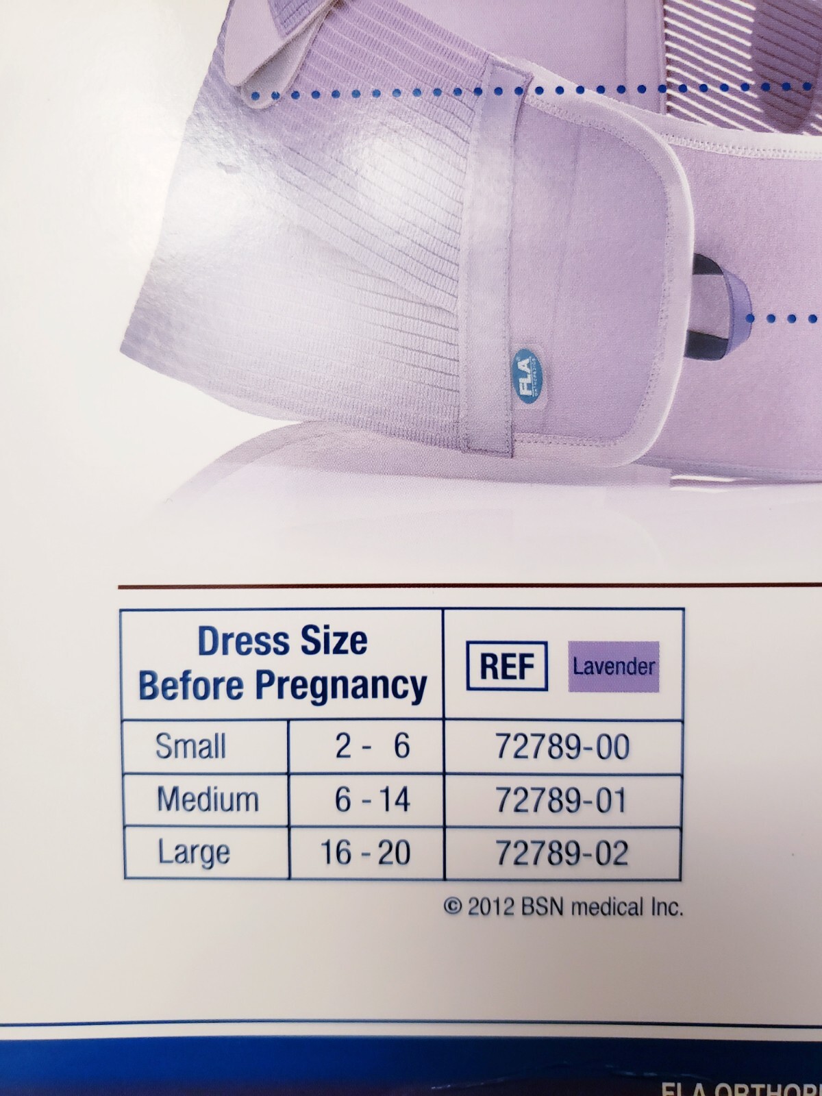 FLA Pro-Lite Deluxe Maternity Support Belt Lavender Small for lower back pain
