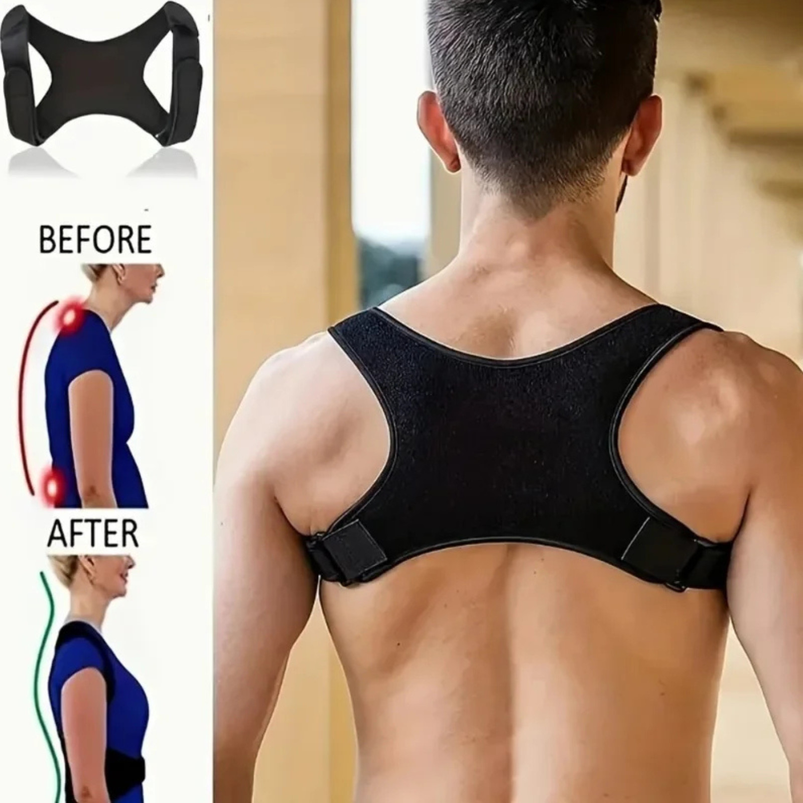 Back Posture Corrector Shoulder Straight Support Brace Belt Therapy Men Women
