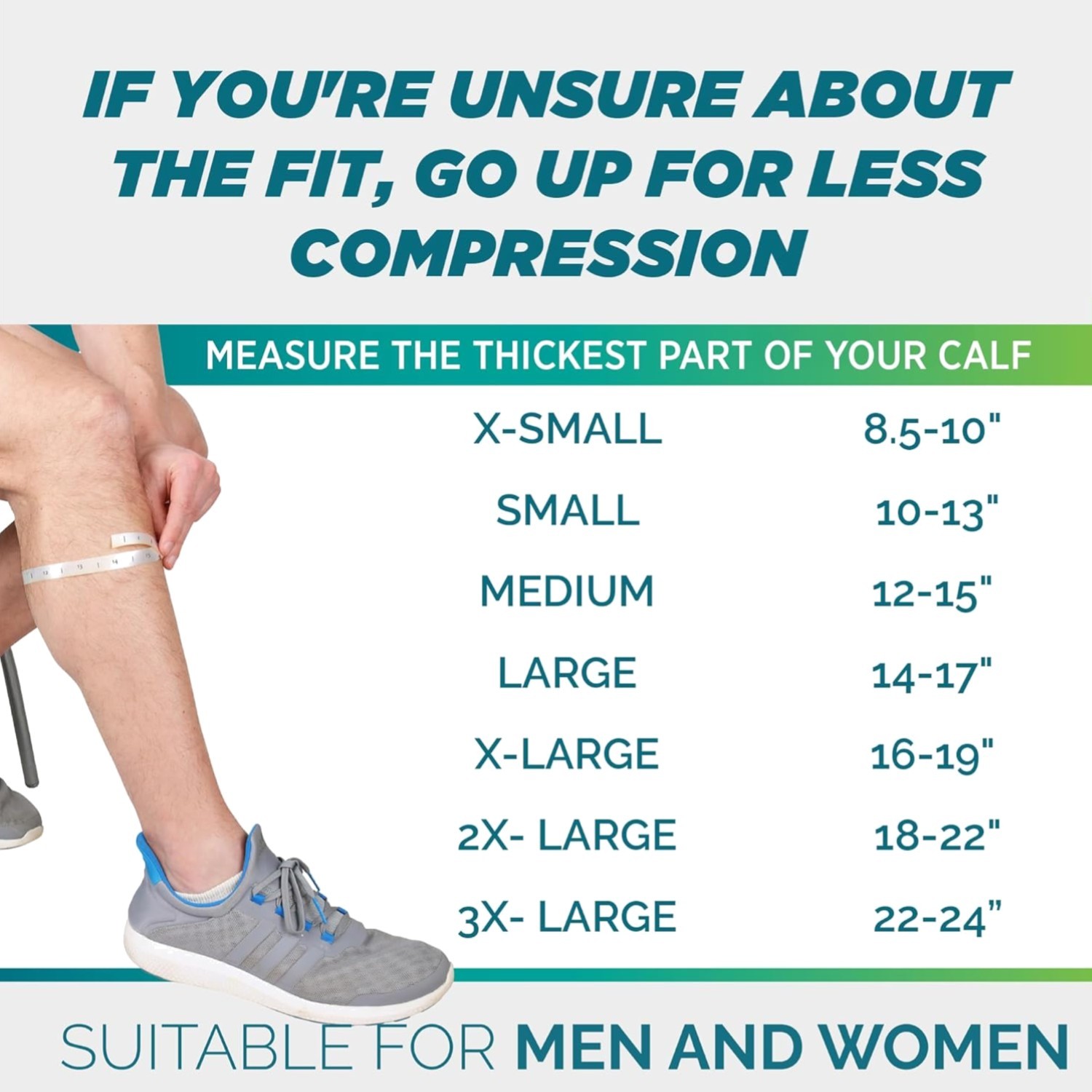 Calf Compression Sleeves for Men and Women – Leg Compression Sleeve – Footles…