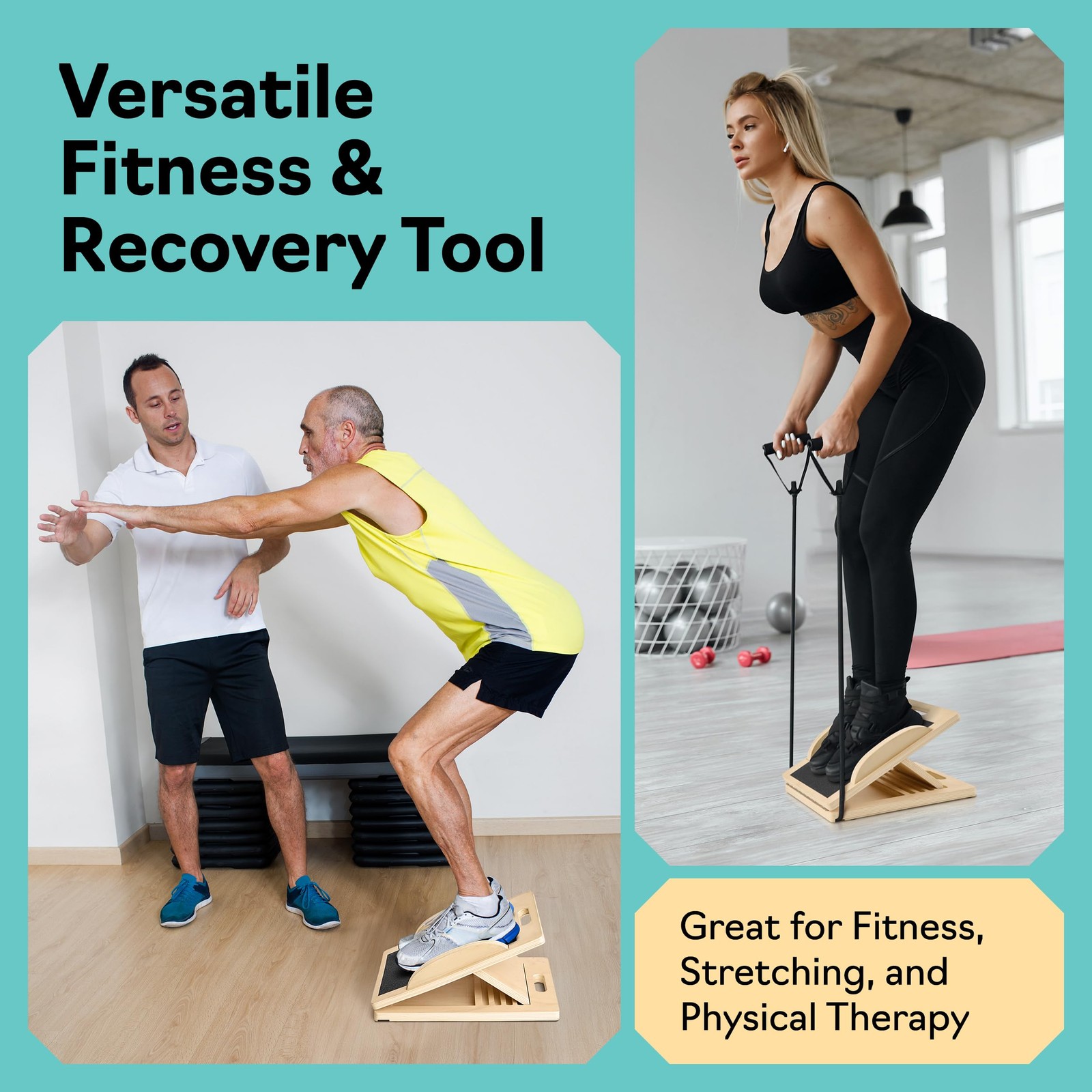 Slant Boards for Exercise – Board with 6 Incline Compact, Natural
