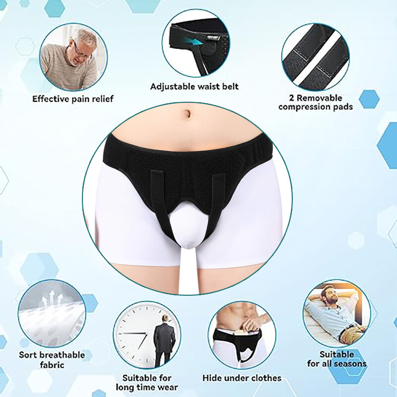 Sports Mens Hernia Support Belt Inguinal Groin Hernia Pain Relief Truss Brace