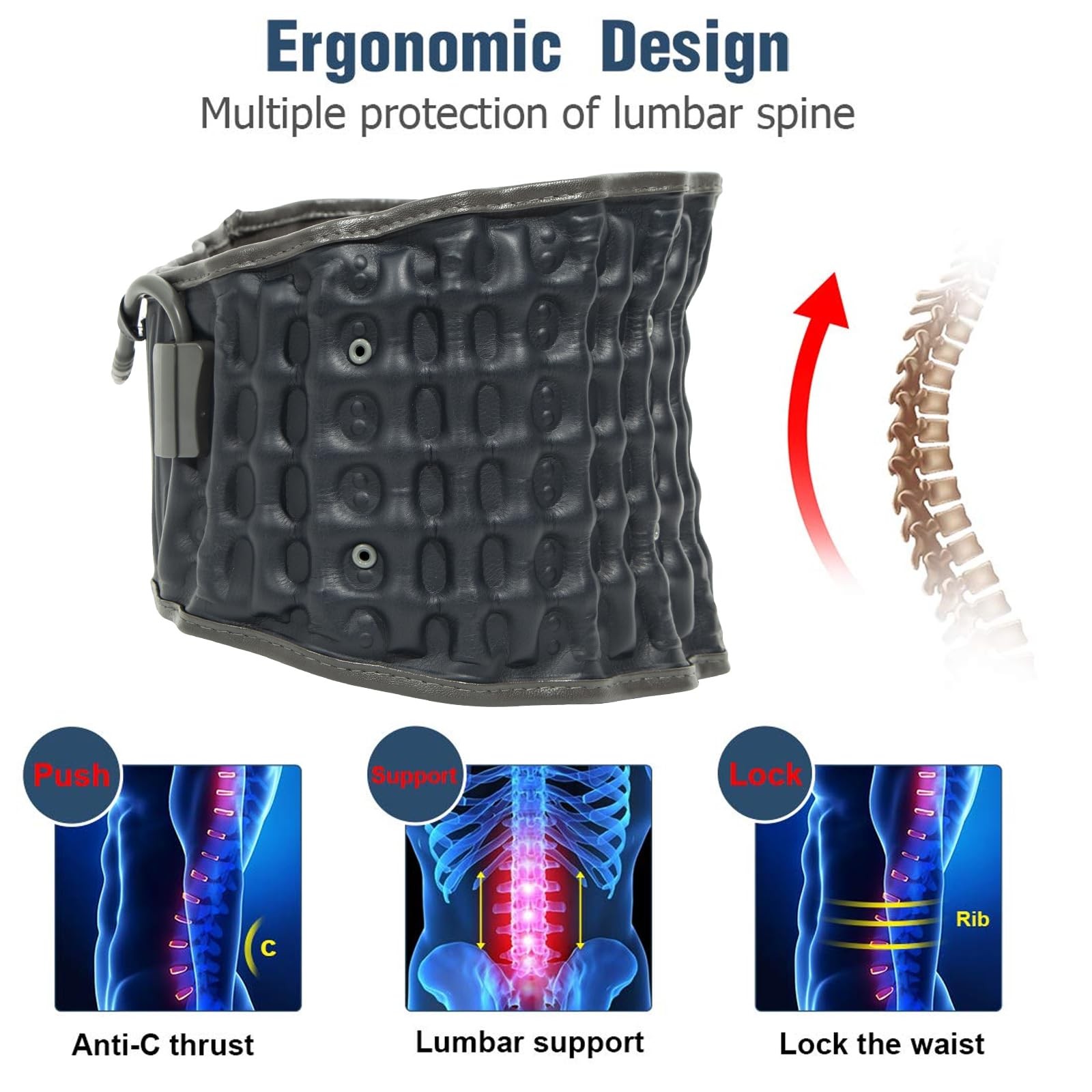 Decompression Back Belt for Lower Back Pain Relief- Spine Reset Device Lumbar Su