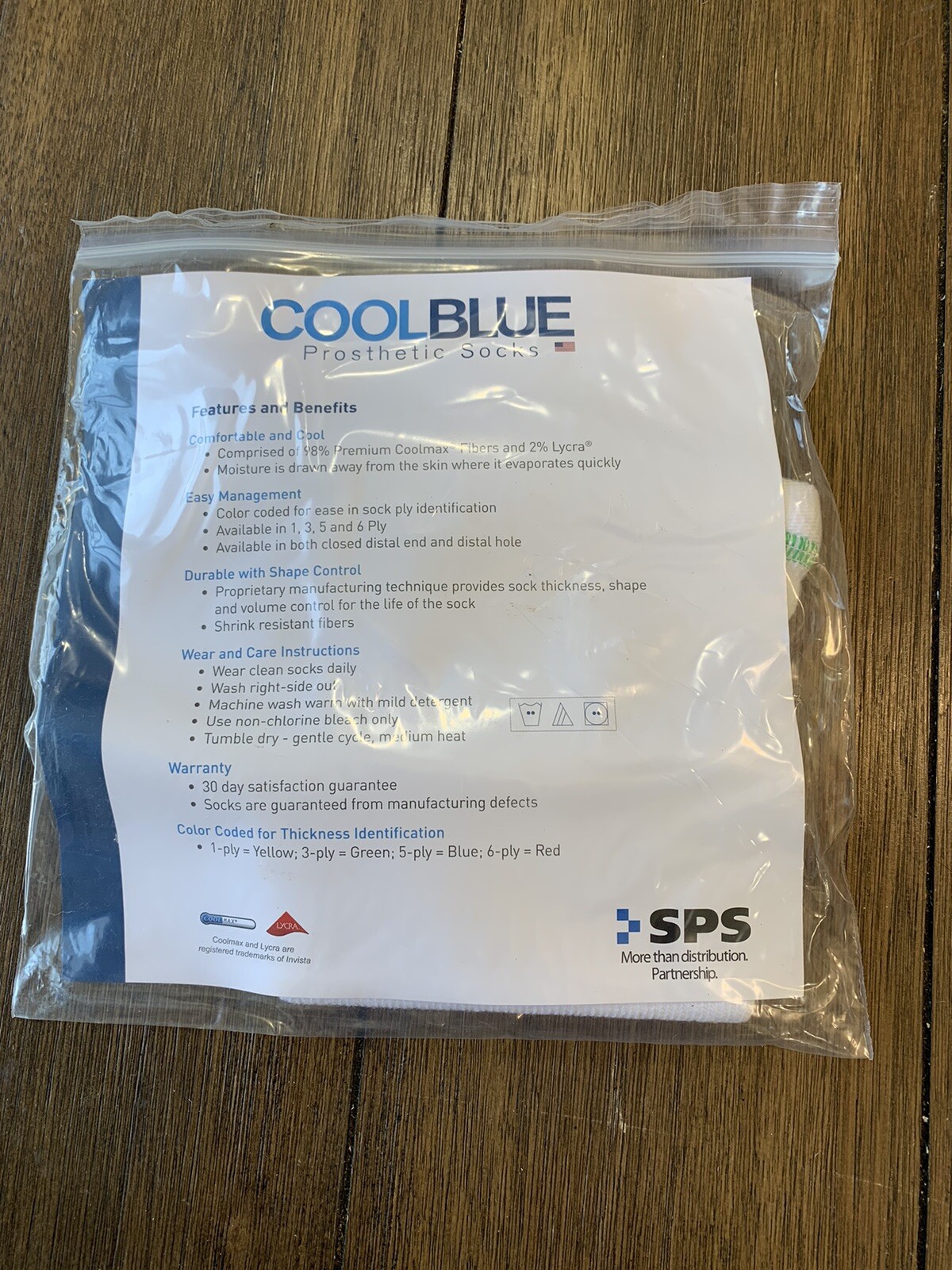 Cool Blue Prosthetic Socks CB3MDSH2 3 Ply SZ 1, 2 Lngth 10-14 Coolblue Green (2)