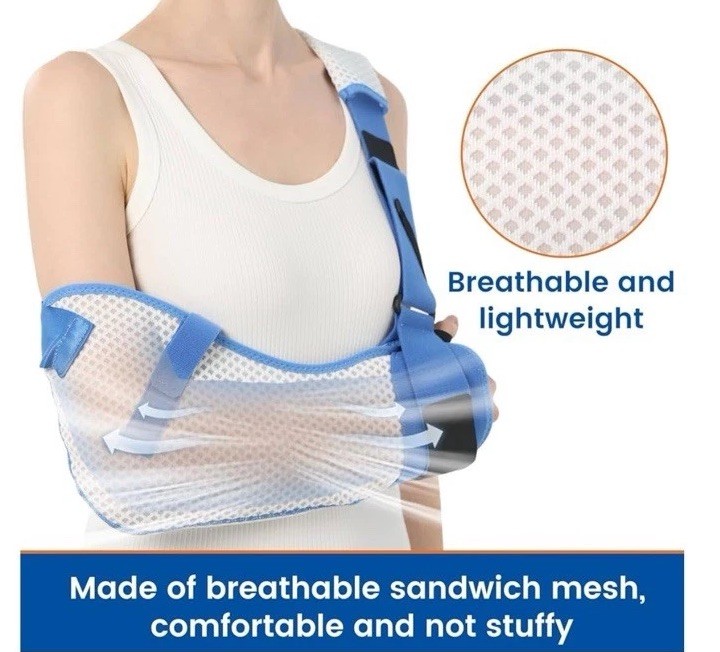Willcom arm sling WLO 309B mesh version white blue LARGE RIGHT ARM UNISEX