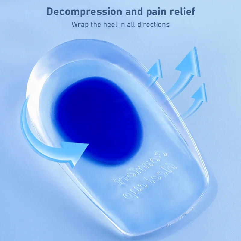 Silicone Gel Insoles Pain Heal Cushion Bone Spurs Pain Relief Heel Cushion Thick