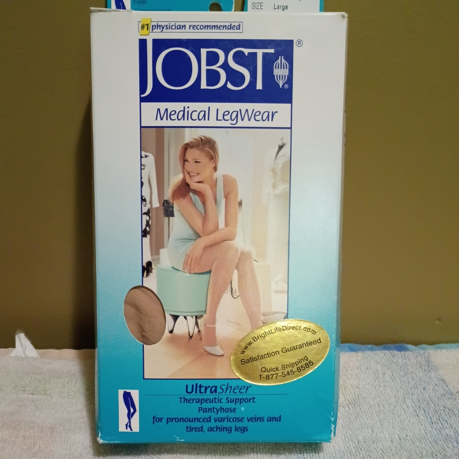JOBST UltraSheer Waist High Closed Toe 20-30mmHg (Silky beige) Large 121514