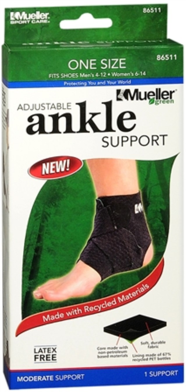 Mueller Green Eco-Friendly Adjustable Ankle Support Brace