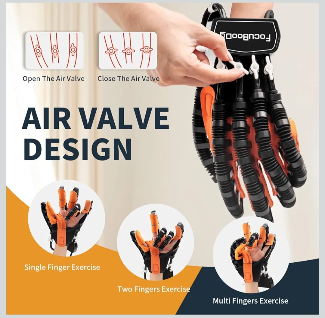 FocuBoody Rehabilitation Robot Gloves Equipment for Recovery. Size M,Left Hand
