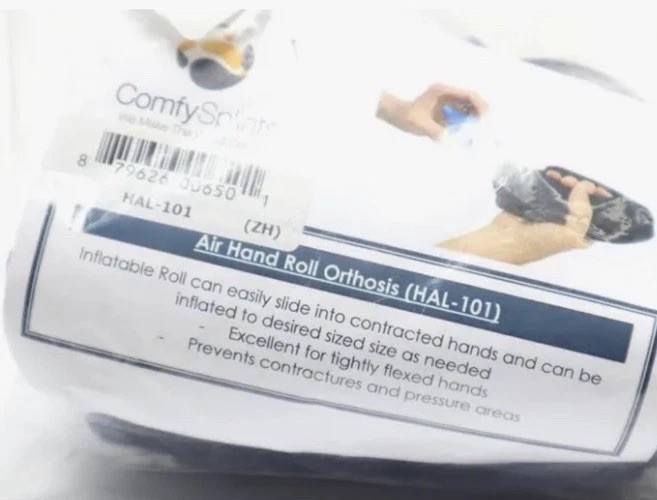 Comfy Splints Inflatable Air Hand Roll Orthosis Promotes Extension Washable