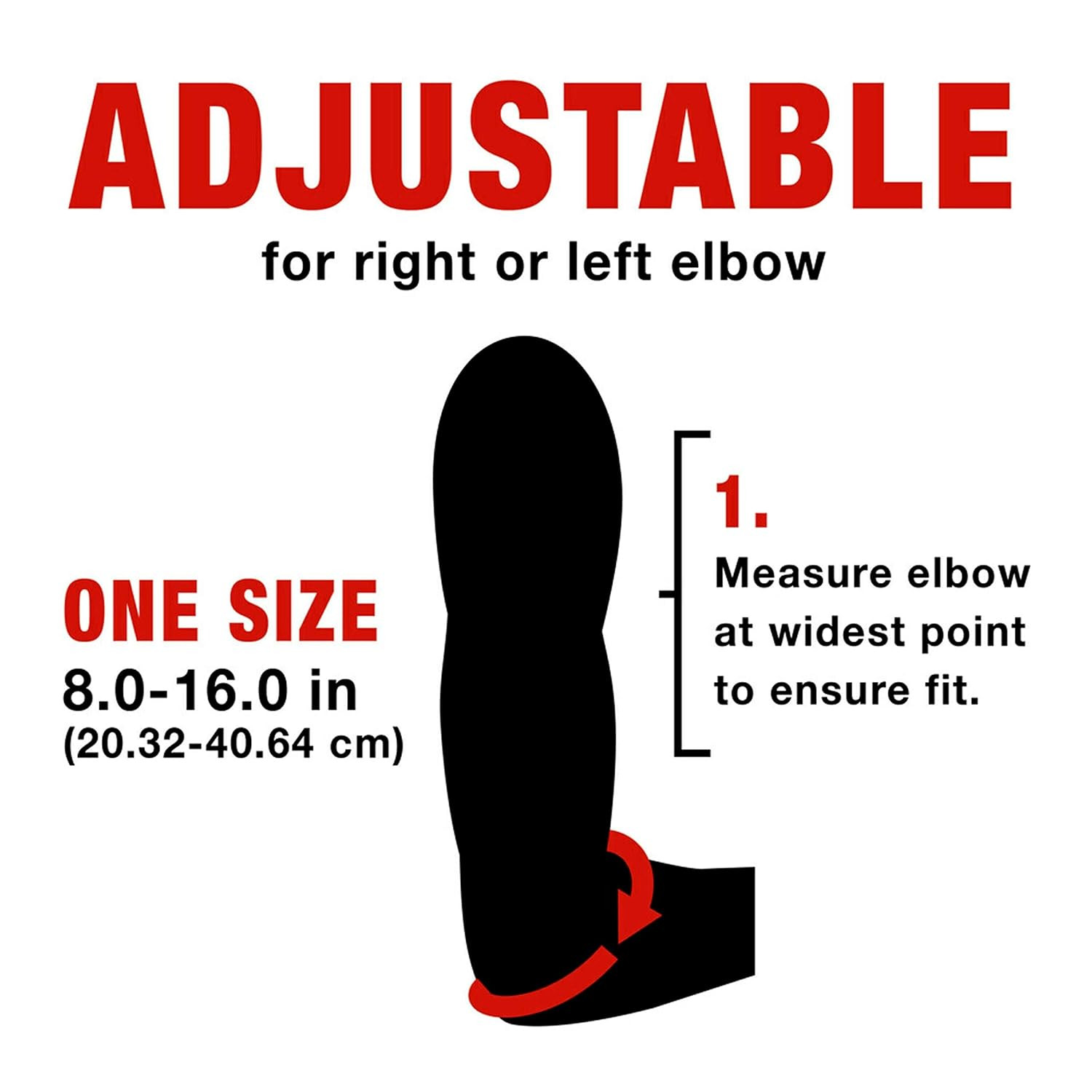 ACE Brand Adjustable Compression Elbow Support, Moderate Support for Weak, Sore