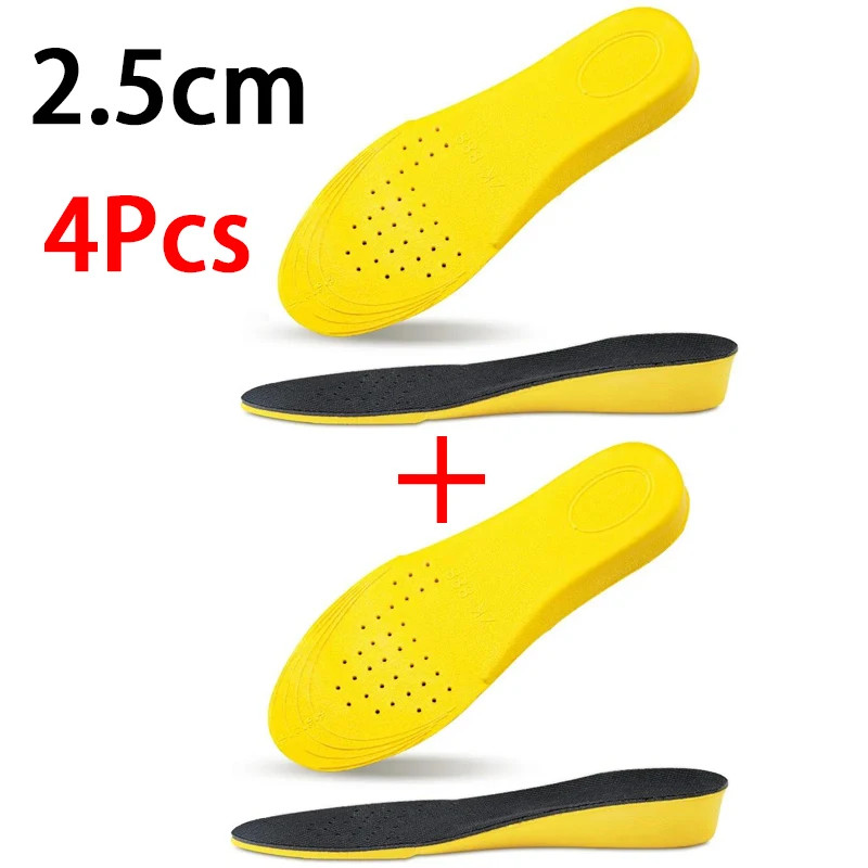2Pcs/4Pcs New Comfortable Shock-absorbing Insole 1.5-3.5cm Height-increasing Ins