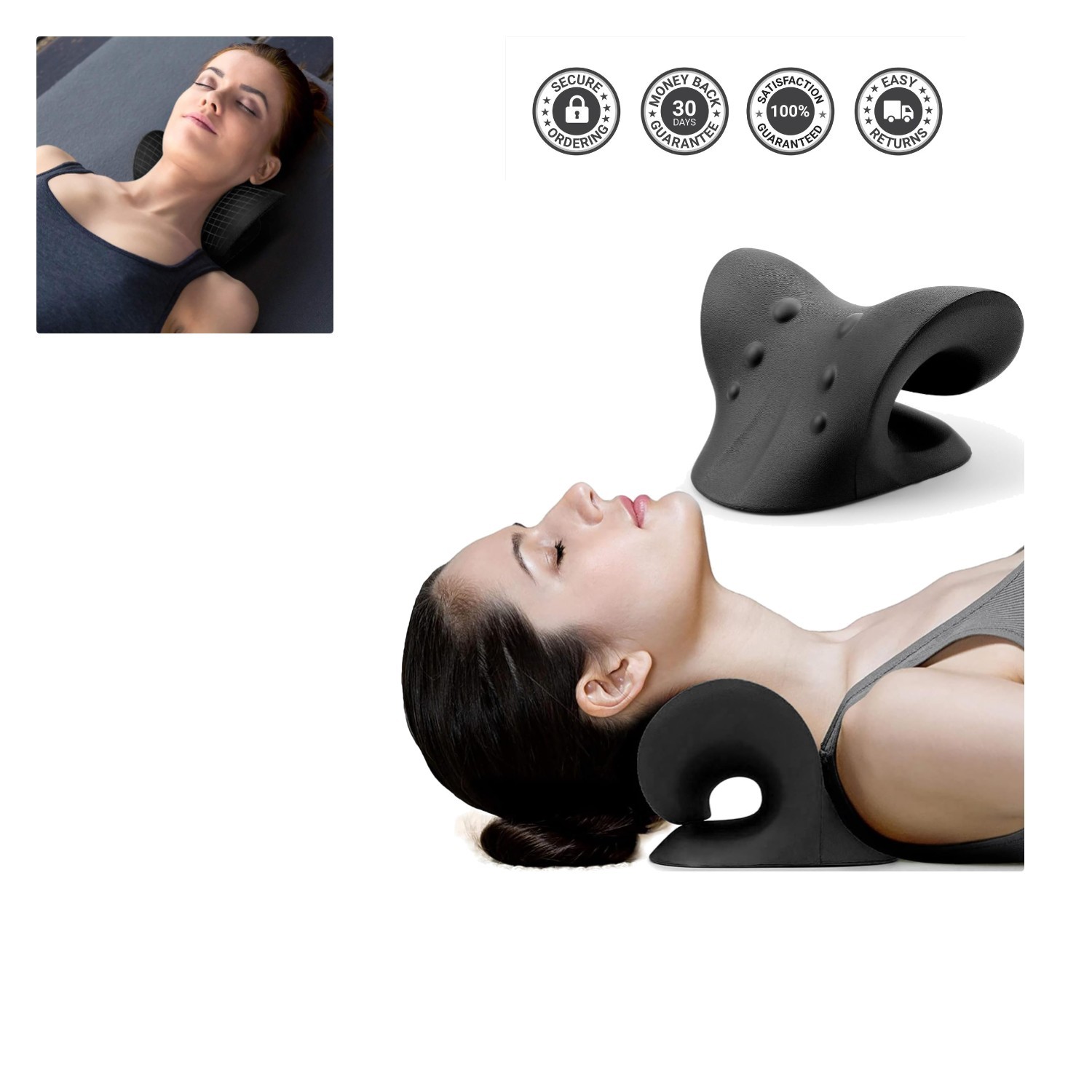 Memory Foam Neck Stretcher for Cervical Spine Alignment – Portable and Effective