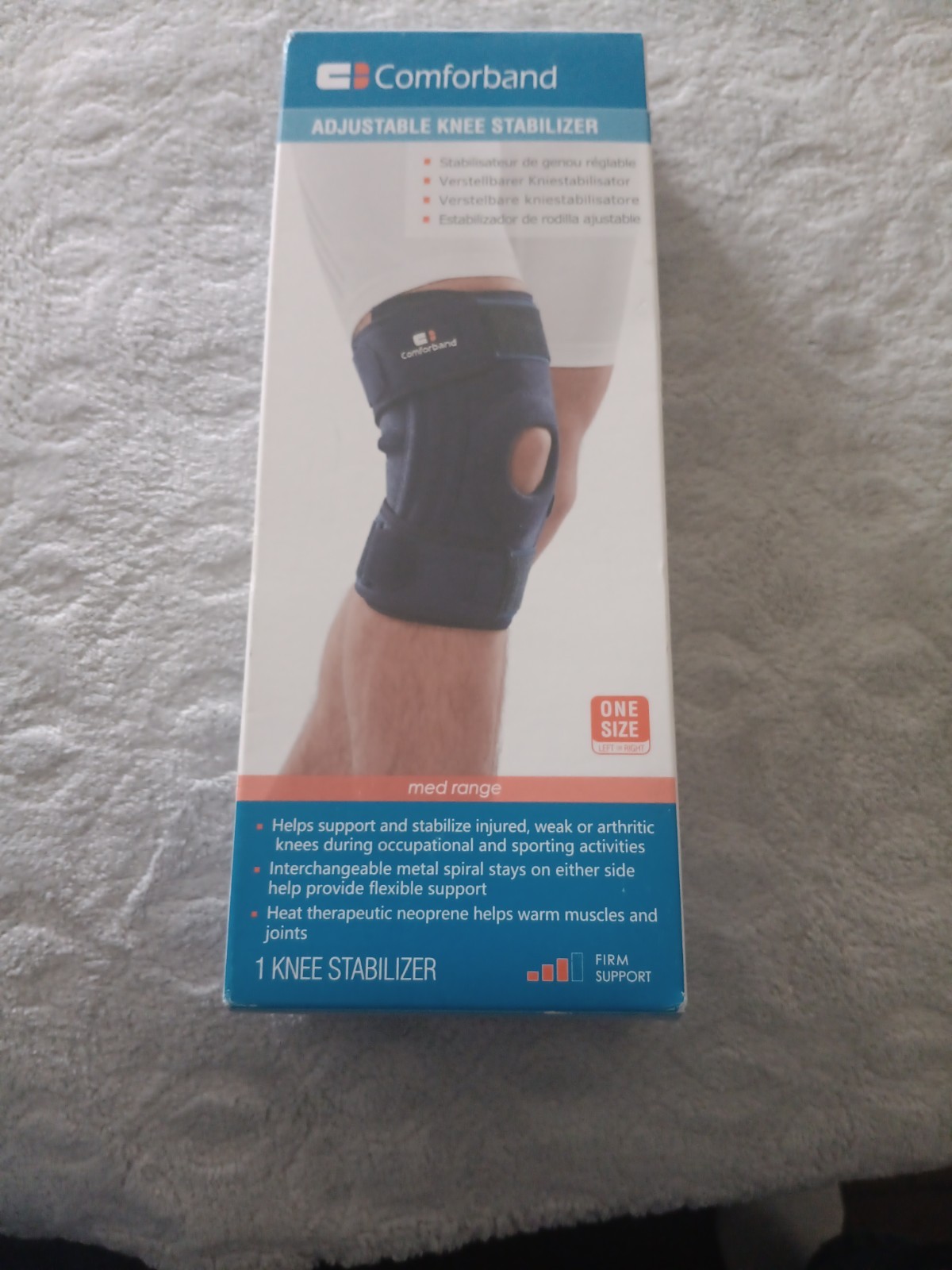 Comforband Adjustable Knee Brace, One Size, Navy