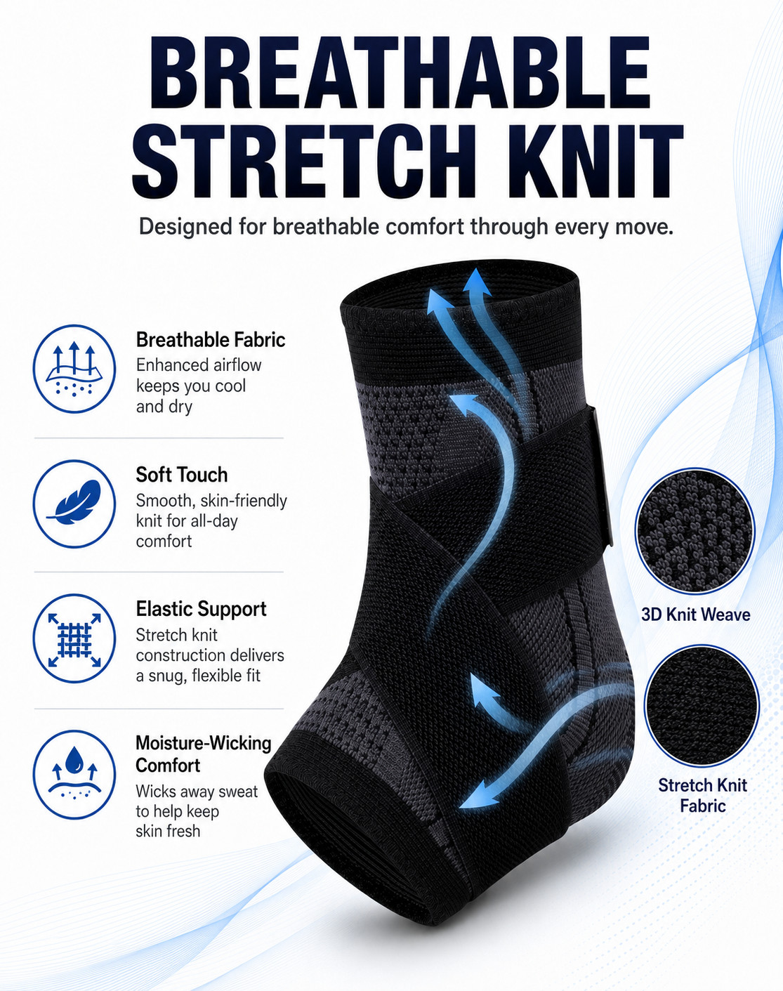 Ankle Support Brace Compression Sleeve Plantar Fasciitis Pain Relief Foot Wrap